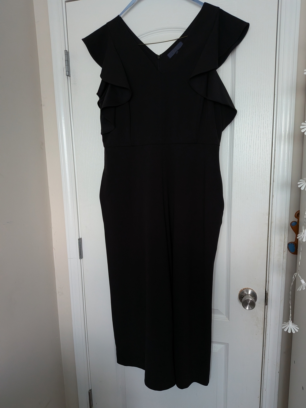 Rachel Roy Black Ruffle-Shoulder Jumpsuit